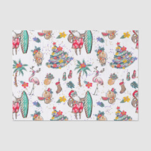 Papier Mousseline Papier Tissu Tropical Holiday Christmas