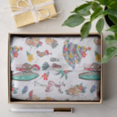 Papier Mousseline Papier Tissu Tropical Holiday Christmas (Cadeau)