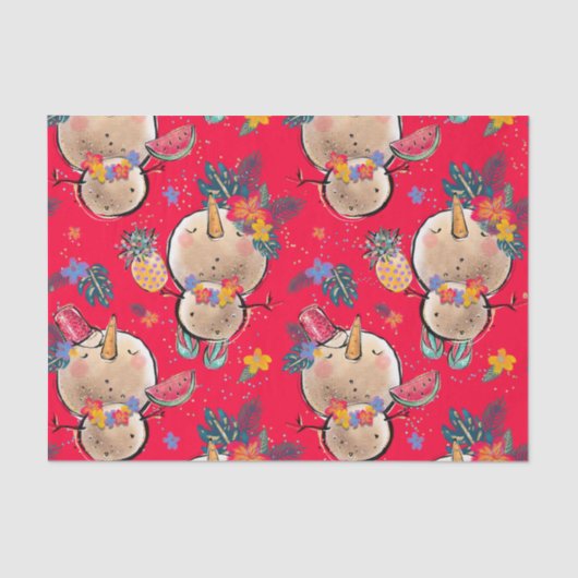 Papier Mousseline Papier Tissu Tropical Holiday Christmas (Recto)