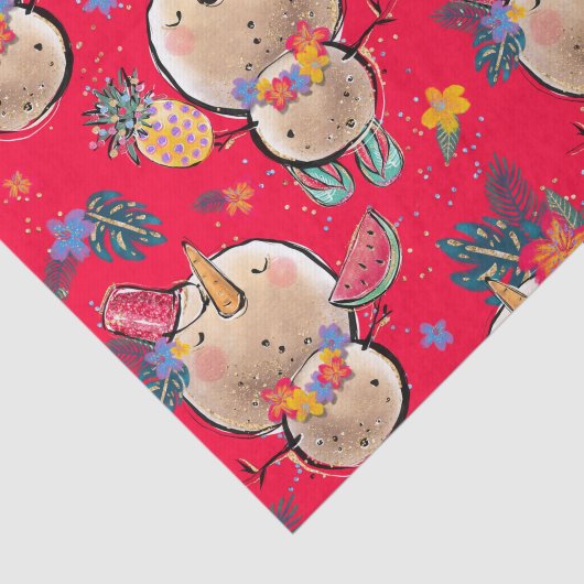 Papier Mousseline Papier Tissu Tropical Holiday Christmas (Détail)