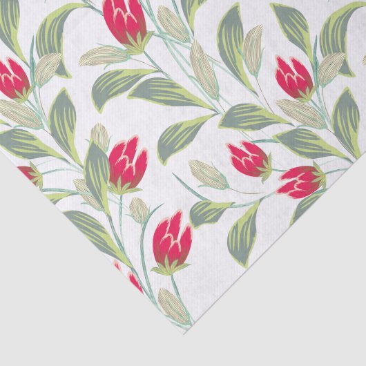 Papier Mousseline Papier Tissu Tulipe Rouge (Détail)
