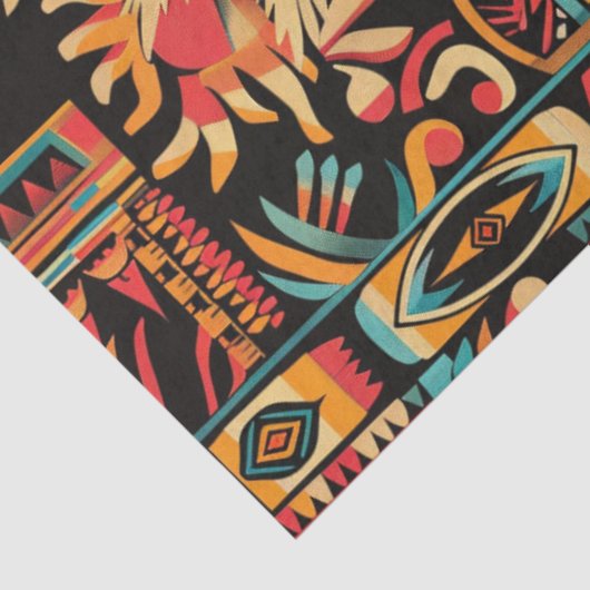 Papier Mousseline Papier Tissu Turquoise "Aztec Dream" (Détail)