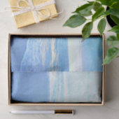Papier Mousseline Papier Tissu Turquoise Blue Beach Sunset (Cadeau)