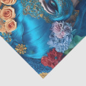 Papier Mousseline Papier Tissu Turquoise Moderne Victorian Woman (Détail)