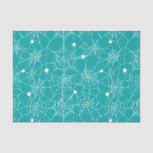 Papier Mousseline Papier Tissu turquoise Spider Web Halloween