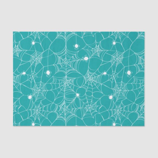 Papier Mousseline Papier Tissu turquoise Spider Web Halloween (Recto)