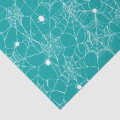 Papier Mousseline Papier Tissu turquoise Spider Web Halloween (Détail)
