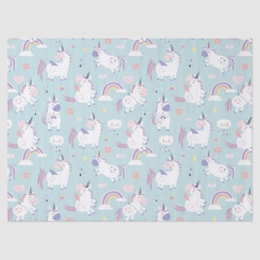 Papier Mousseline Papier Tissu Unicorne (Recto)