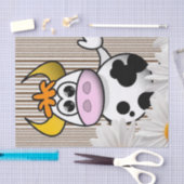 Papier Mousseline Papier Tissu Vache Brown bande blanche marguerite (Artisanat)