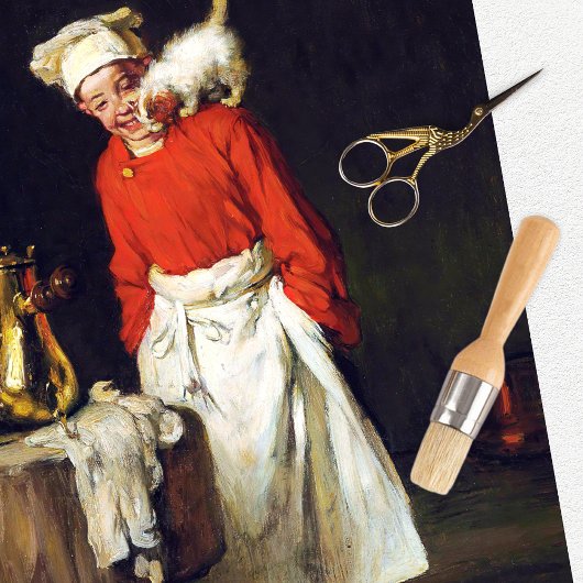 Papier Mousseline Papier Tissu vintage Boy Chef