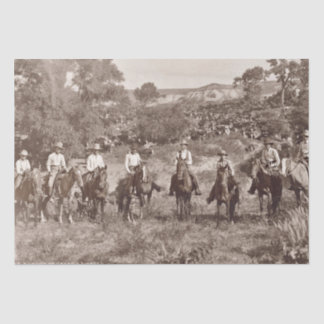 Papier Mousseline Papier Tissu vintage Cowboys pour le découpage 