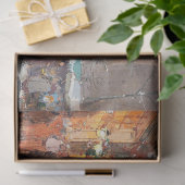 Papier Mousseline Papier Tissu vintage Paris Street Scene (Cadeau)