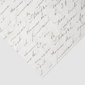Papier Mousseline Papier Tissu Vintage Script français (Détail)