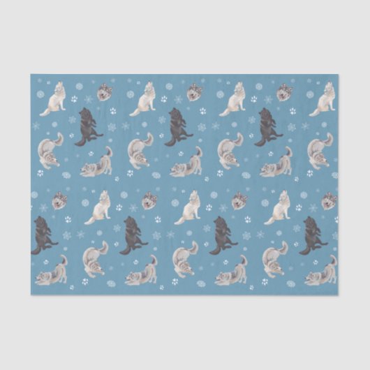 Papier Mousseline Papier Tissu Wolf Holiday (Recto)