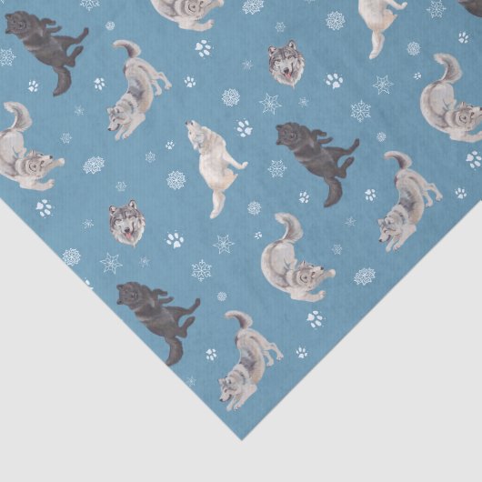 Papier Mousseline Papier Tissu Wolf Holiday (Détail)