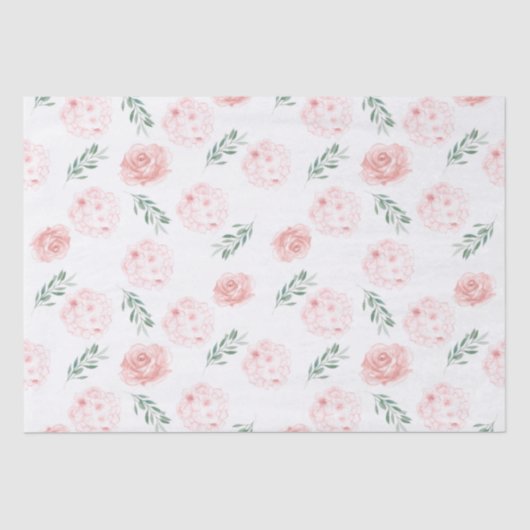 Papier Mousseline Papier tissue cadeau Hortensia rose  (Recto)
