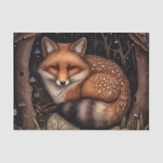 Papier Mousseline Papier Tissue Fox Midnight (Recto)