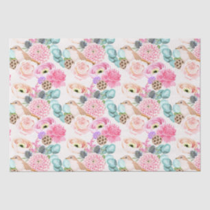 Papier Mousseline Papier tissulaire à motif floral