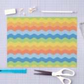Papier Mousseline Papier tissulaire Motif des vagues multicolores (Artisanat)
