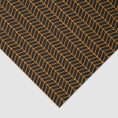 Papier Mousseline Papier tissus Chevron - Orange sur noir (Détail)