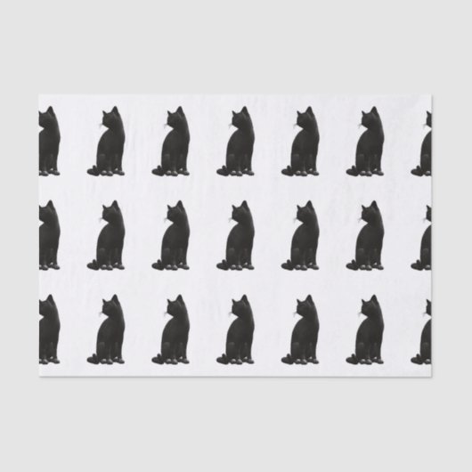 Papier Mousseline Papier Tissus de chat noir (Recto)