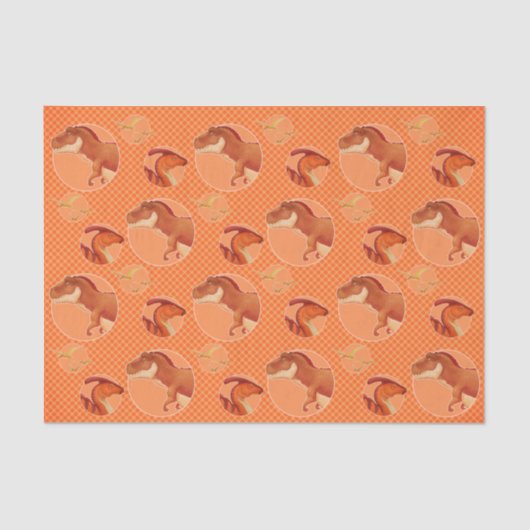 Papier Mousseline Papier Tissus Dino (Recto)