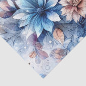 Papier Mousseline Papier Vintage fleuri d'inspiration bleu rustique (Détail)