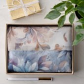 Papier Mousseline Papier Vintage fleuri d'inspiration bleu rustique (Cadeau)