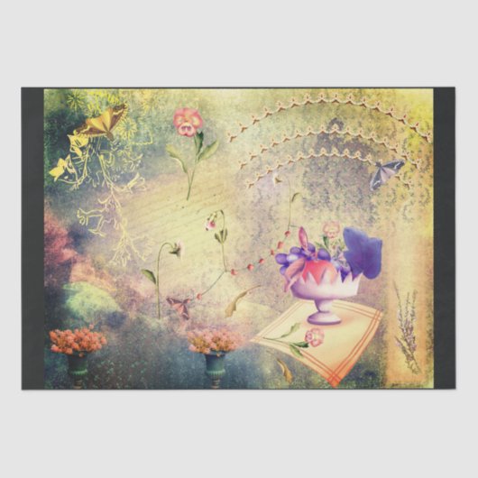 Papier Mousseline Papiers à scandale Moths and Pansies (Recto)