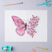Papier Mousseline Papillon à fleurs avec Sakura rose (Artisanat)