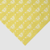 Papier Mousseline Papillon Art déco stylisé - jaune et blanc (Détail)