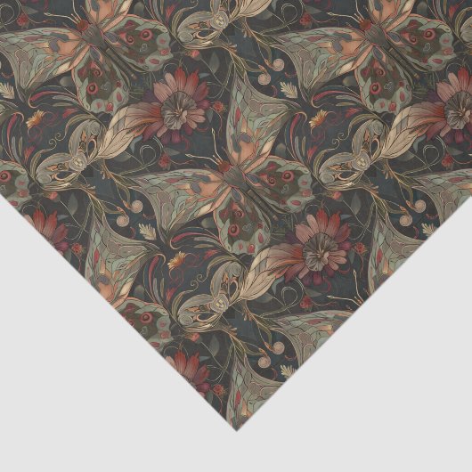 Papier Mousseline papillon Art nouveau Moth (Détail)