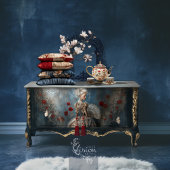 Papier Mousseline Papillon baroque Marine Blue Ornate Patina