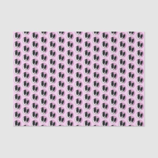 Papier Mousseline Papillon (blanc et noir) Peinture - Chien Art (Recto)