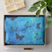 Papier Mousseline Papillon bleu (Cadeau)
