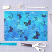 Papier Mousseline Papillon bleu (Artisanat)