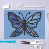 Papier Mousseline Papillon bleu (Artisanat)