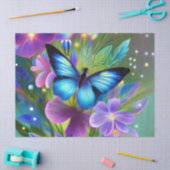 Papier Mousseline Papillon bleu brillant dans Fairy Garden (Artisanat)