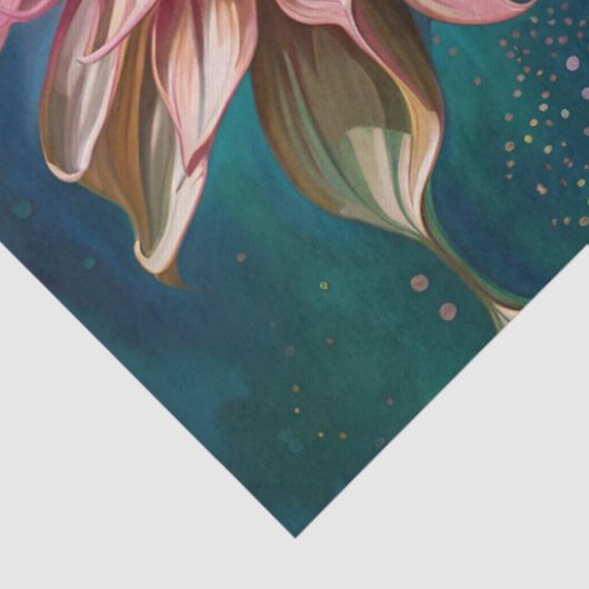 Papier Mousseline Papillon bleu et Dahlia (Détail)