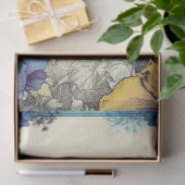 Papier Mousseline Papillon bleu et poitrine papillon No2 (Cadeau)