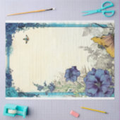 Papier Mousseline Papillon bleu et poitrine papillon No2 (Artisanat)