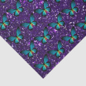 Papier Mousseline Papillon Bleu Sur Papier Tissu À Parties scintilla (Détail)