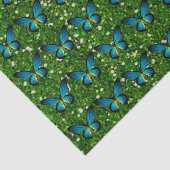 Papier Mousseline Papillon Bleu Sur Papier Tissu Parties scintillant (Détail)