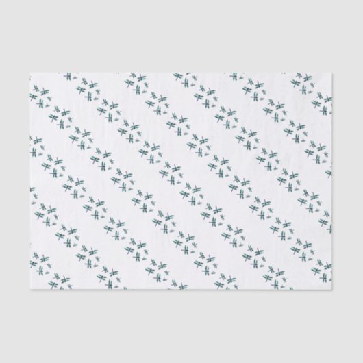 Papier Mousseline Papillon bleu turquoise (Recto)