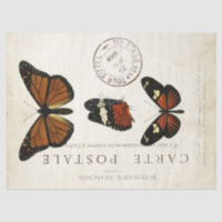 Papillon Carte Postale Vintage française Découpage