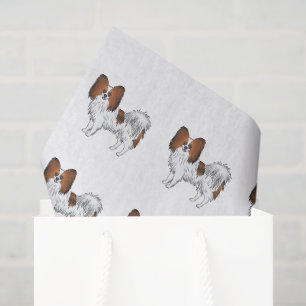 Papier Mousseline Papillon couleur sable rouge Motif de chien de des