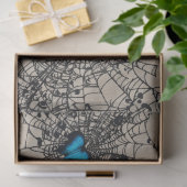 Papier Mousseline Papillon de coeur bleu gothique dans Spiderweb eph (Cadeau)
