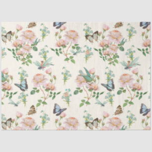 Papier Mousseline Papillon de libellule rose Fée Cachée Florale Blus