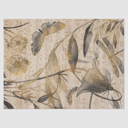 Papier Mousseline Papillon de musique Automne Découpage automne Papi (Recto)