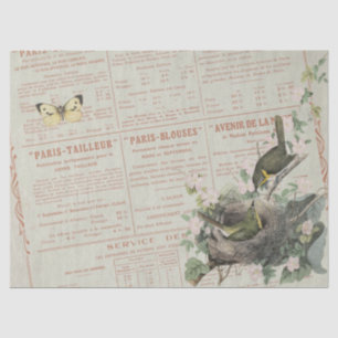 Papier Mousseline Papillon de nid d'oiseaux Conversation jaune Décou